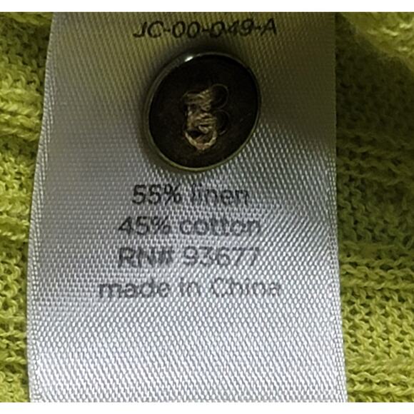 JCP Lime Green V Neck Button Up Cardigan Sweater Small Lightweight Soft - Picture 4 of 6